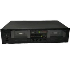 Yamaha Natural Sound Stereo Double Cassette Deck KX-W302U Powers On. Untested