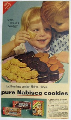 Vintage 1955 Nabisco Oreo Creme Cookies Newspaper Print Ad