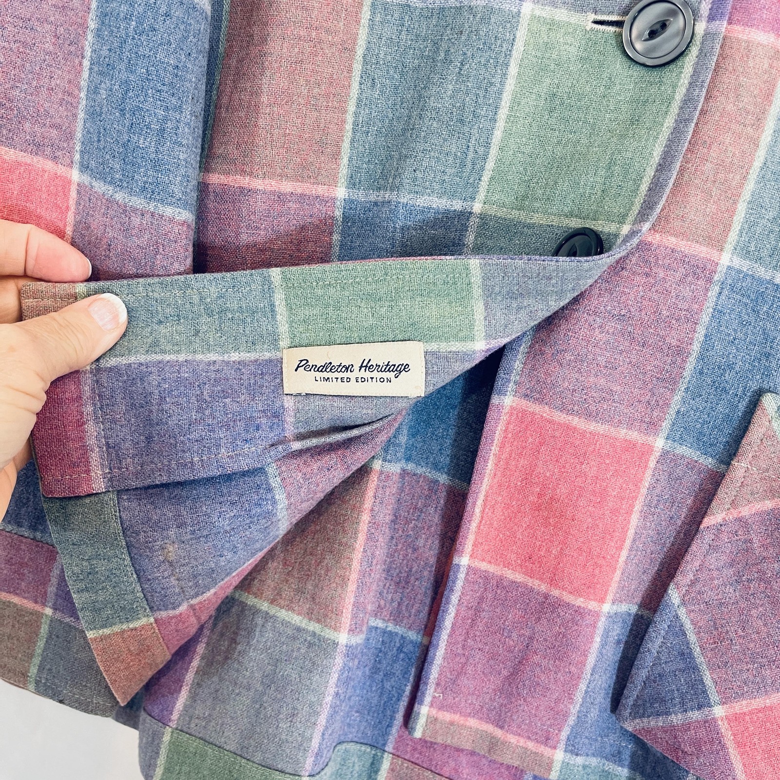 Pendleton Shacket Jacket Women M Pastel Plaid Woo… - image 14