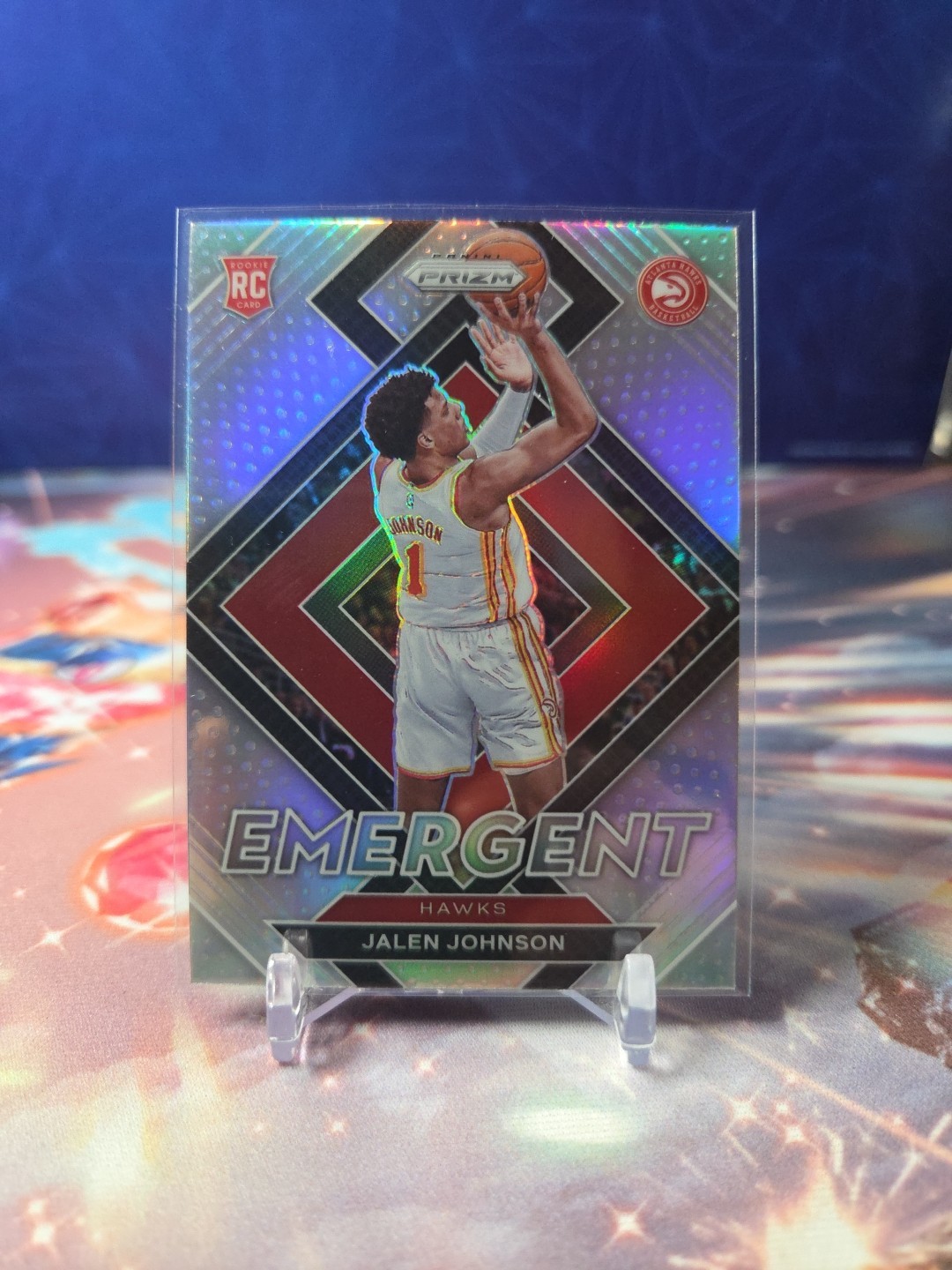 2021-22 Panini Prizm #18 Jalen Johnson EMERGENT Silver Prizm Rookie RC Hawks