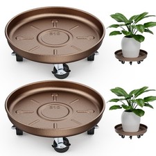 Plant Caddy With Wheels 12" Metal Plant Saucers for Indoors 310 Lb Capacity ...