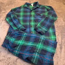 Wondershop Plaid Pajama Set Mens Medium Blue Green Cotton Flannel Sleepwear
