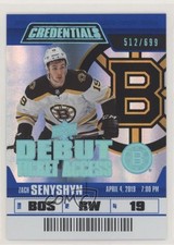 2019 Upper Deck Credentials Debut Ticket Access 512/699 Tier 2 Zach Senyshyn x6g