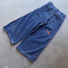 Vintage GAT Jeans Size 34 90s Rave Skater Wide Leg Denim Embroidered Back Pocket