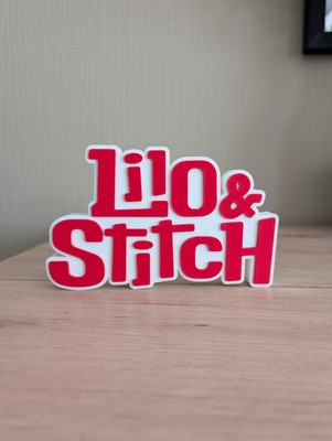 Deko Logo Lilo & Stitch 15x9cm Regal Schild