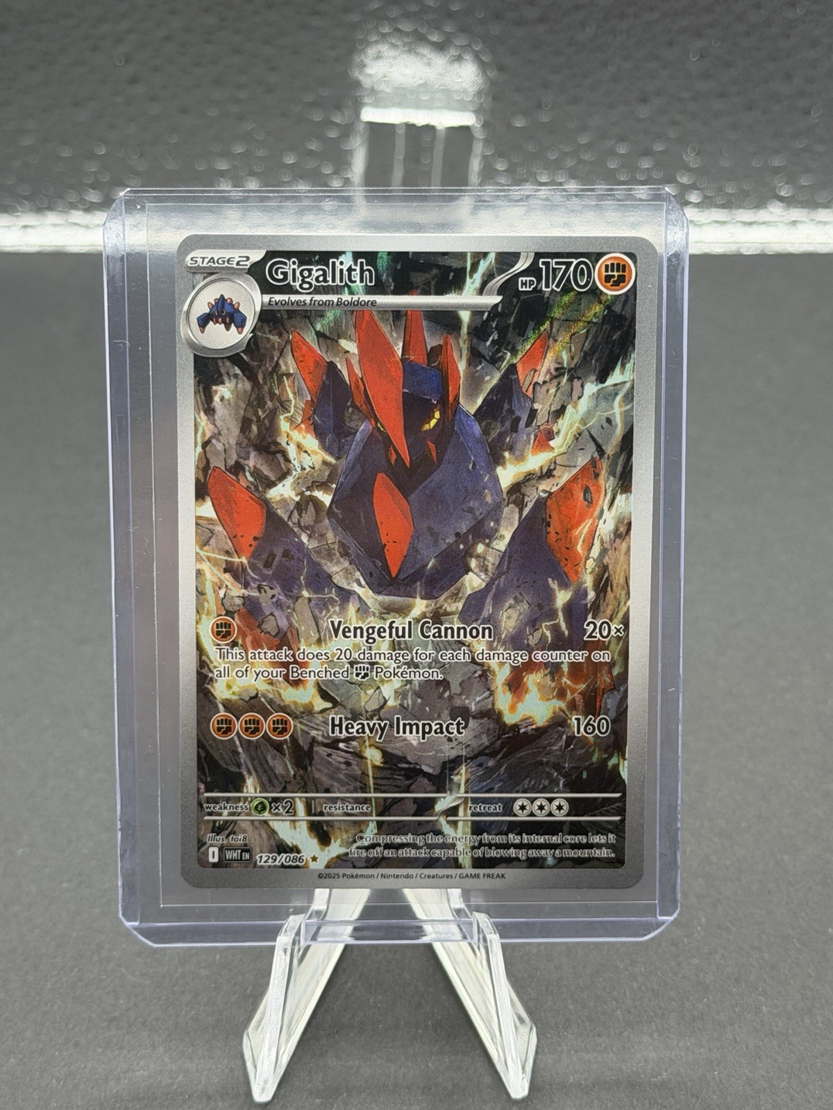 Pokemon Gigalith Illustration Rare  SV: White Flare WHT EN 129/086 NM