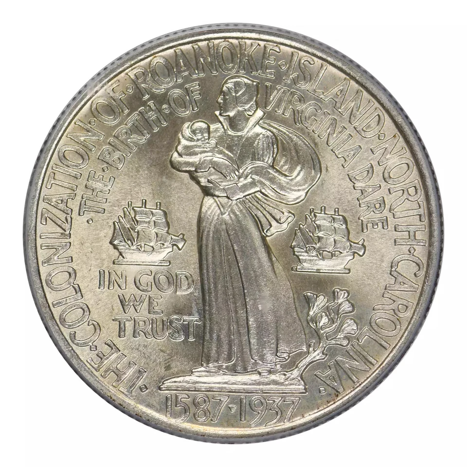 1937 Roanoke Commemorative Silver Half Dollar PCGS MS-66+ CAC - Image 2 of 4