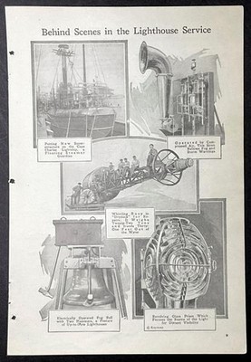 Lighthouse Service Tools 1926 pictorial Lightship~Whistling Buoy~Fog Bell~Siren