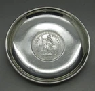 ANTIQUE CHINESE SOLID SILVER TRADE DOLLAR COIN INSET PIN DISH 55g 9.8CM c1920