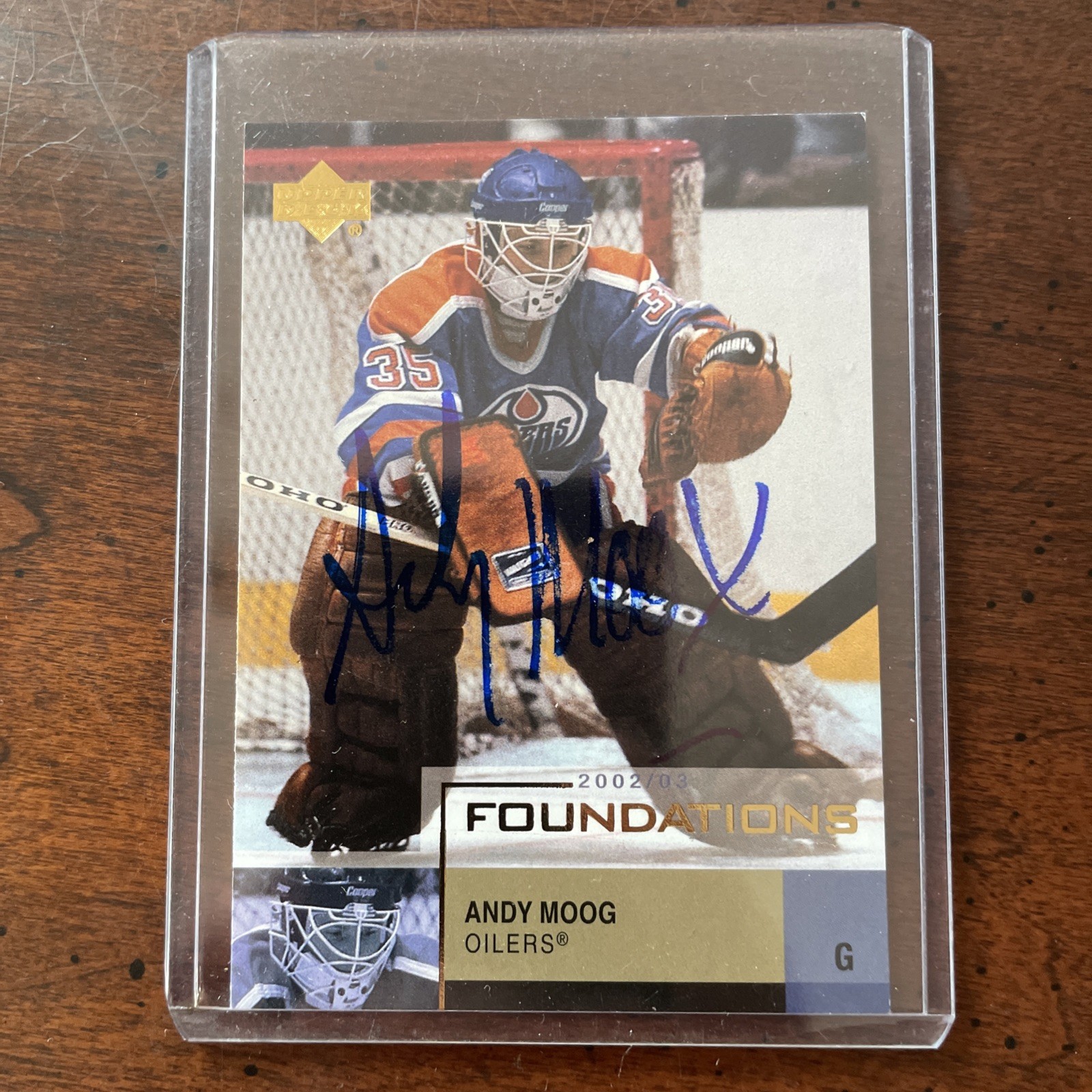 2002-03 Upper Deck Foundations - Andy Moog #29 - AUTOGRAPHED