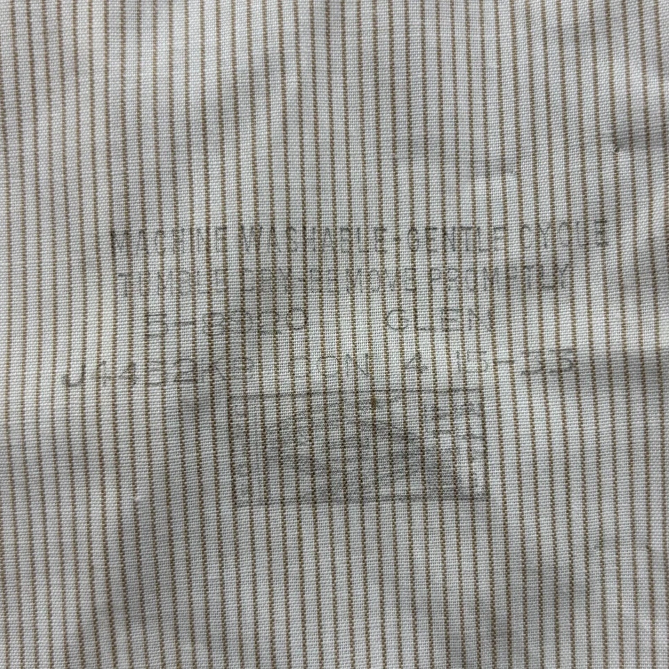 Винтажная мужская рубашка 60-х Arrow Decton 15-33 (размеры L) желтовато-коричневая в полоску сделано в США - Изображение 4 из 4