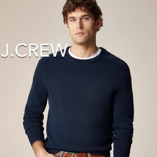 NEW Men's J.Crew Navy Heritage 100 Cotton Crewneck Sweater Size: L MSRP: 98