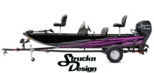 Purple Scratch Torn Distressed Vinyl Graphic Decal Kit Fish Boat Wrap Fishing