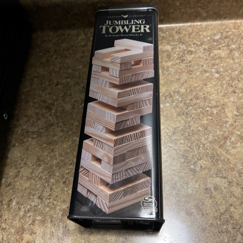 Jumbling Tower - Strategy Stacking Game - 48 Wood Pieces - New In Tin - Picture 2 of 5