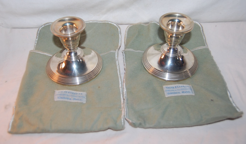 Vintage Preisner Sterling Silver Weighted No. 7 Candle Holders Pair - Picture 2 of 4