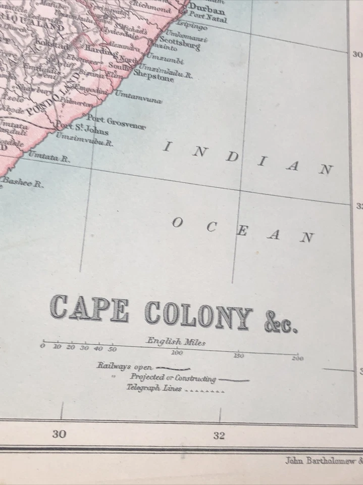 1910: Antique Map Of Cape Colony German South West Great Namaqua Land CS #58 - Image 2 of 4