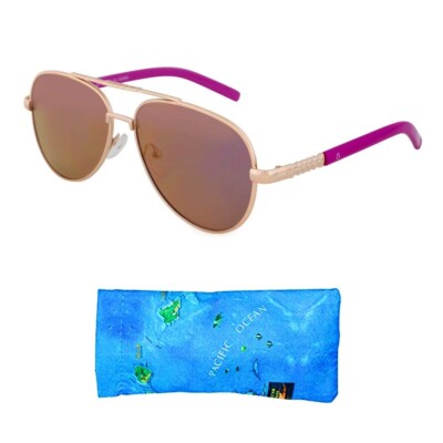 Optix 55 Small Aviator Sunglasses for Teen Girls/Women Mirrored Lenses Rose Gold