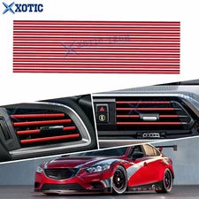 JDM Gloss Red Interior Air Vent Outlet Overlay Trim Cover Set For Mazda + Scion