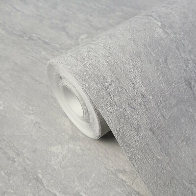Matt Gray Modern Wallpaper Textured realistic faux concrete wallcoverings rolls 