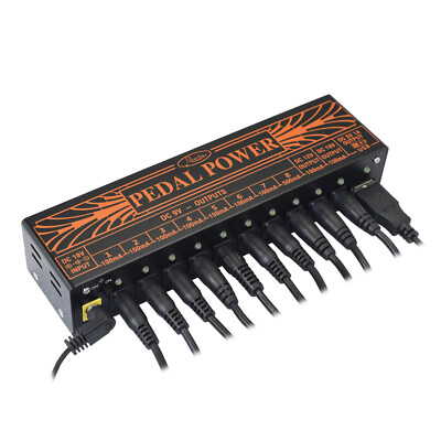 Guitar Effect Pedal Board Power Supply 10 Isolated DC Outputs 9V 12V 18V