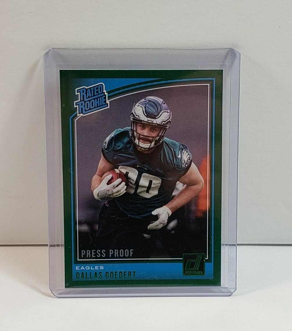 2018 DONRUSS PRESS PROOF GREEN TARGET EXCLUSIVE DALLAS GOEDERT#347