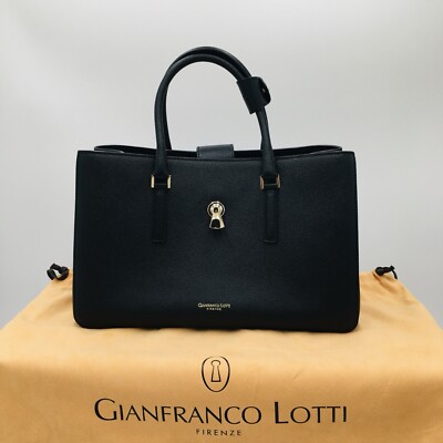 Gianfranco Lotti - Iconic Double Handle Medium Tote - Pearl M Black
