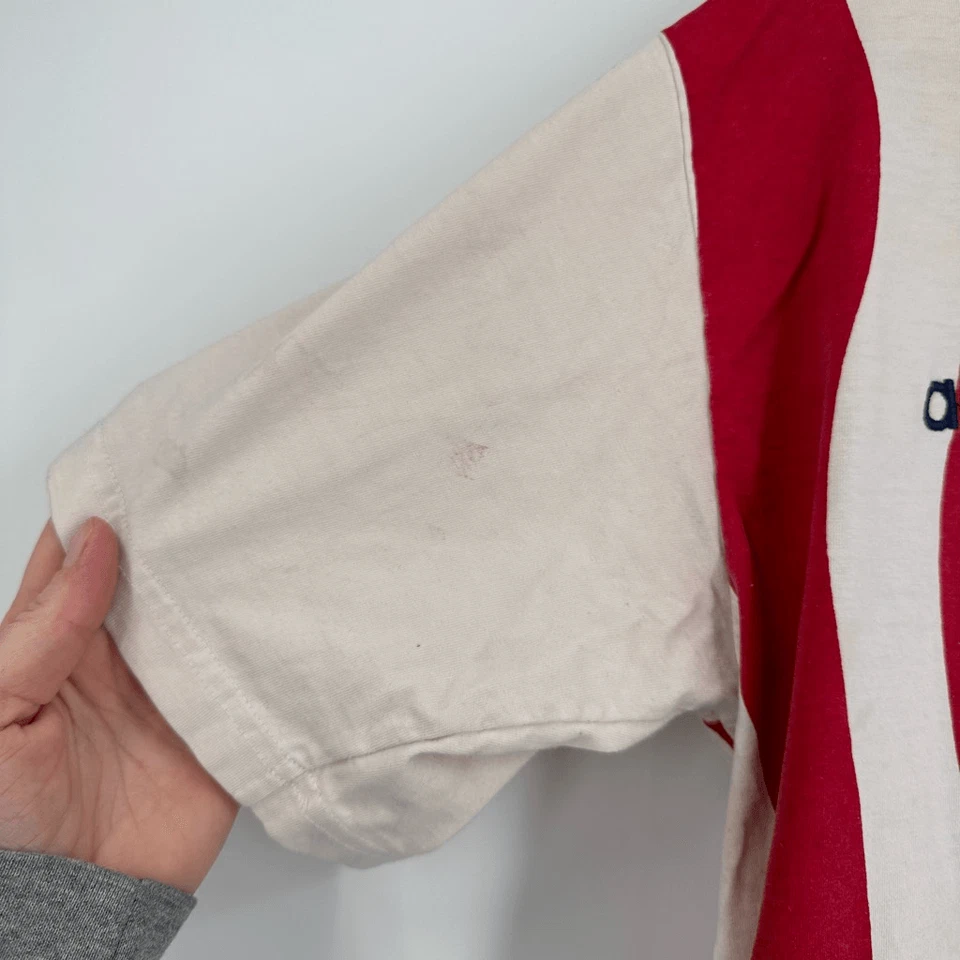 Camiseta de fútbol vintage Adidas para hombre de la Copa Mundial de Estados Unidos a rayas roja blanca talla mediana Foto 3 de 4