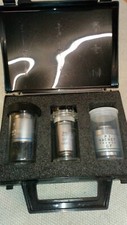 Coffret de 3 optiques de microscope Nachet 20 0,30 - 25 0,50 160/0 - 10 0,25 0,1