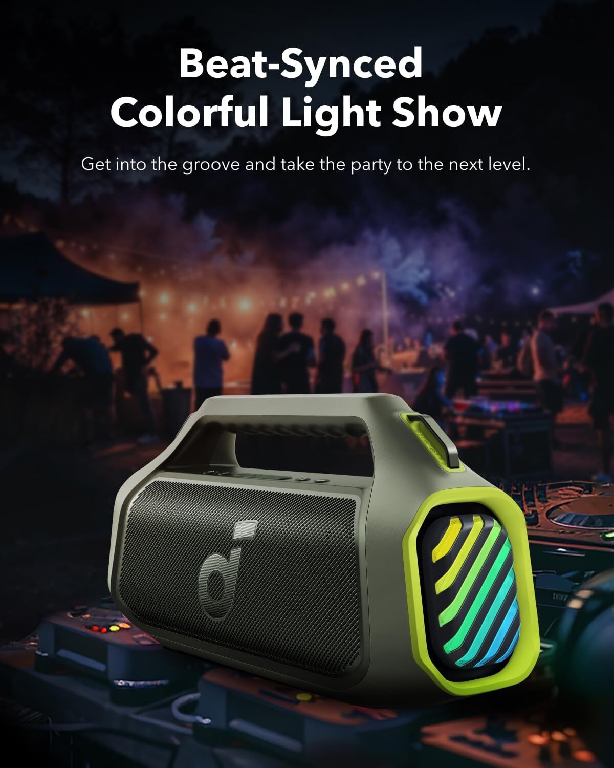 Parlante Soundcore Boom 2 Plus exterior 140W resistente al agua RGB BassUp 2.0 para acampar, imagen 4