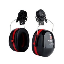 Image of 3M Peltor H540P3E-413-SV Optime 3 Earmuffs Black/Red Helmet Mounted Free UK Ship