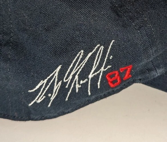 New England Patriots 47 Marca #87 Rob Gronkowski Sombrero con Correa NFL Logo Antiguo RARO Foto 4 de 4