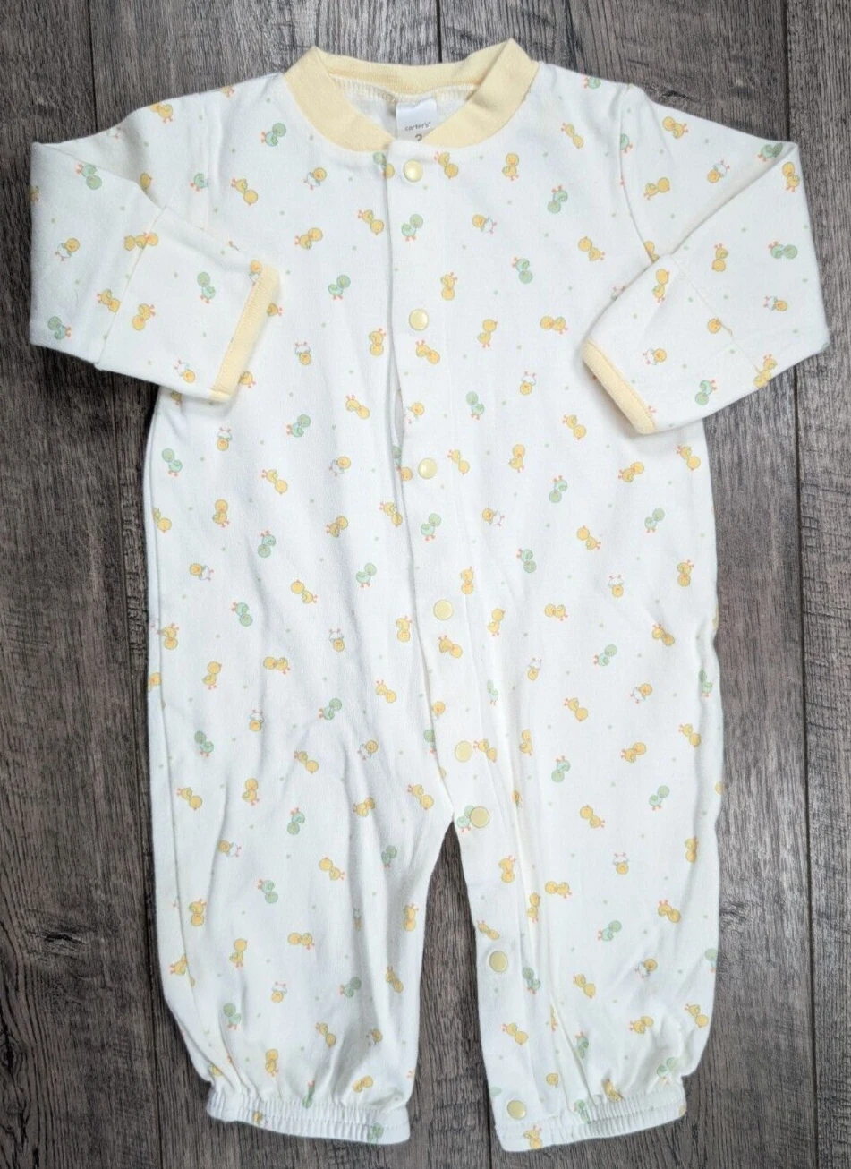 Baby Girl Boy Clothes Vintage Carter's 3 Month Little Ducks Gown Outfit