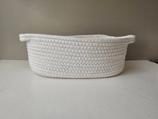 Cotton Rope Basket Oval White