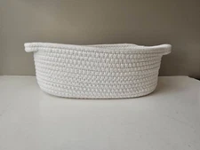 Cotton Rope Basket Oval White