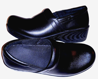 Dr Scholls Work Nurse Clogs Womens Black Leather Slip Resistant