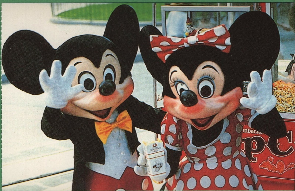 Vintage Disney Postcard Mickey Mouse Minnie in Mascot Costume | eBay