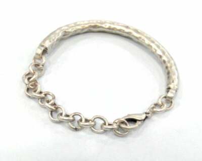 Hammered Bracelet Components Findings U Shape Chain Antique Silver plated G10703