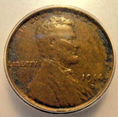 1914 D Lincoln Cent, KEY DATE, VF DETAILS, Low Mintage coin
