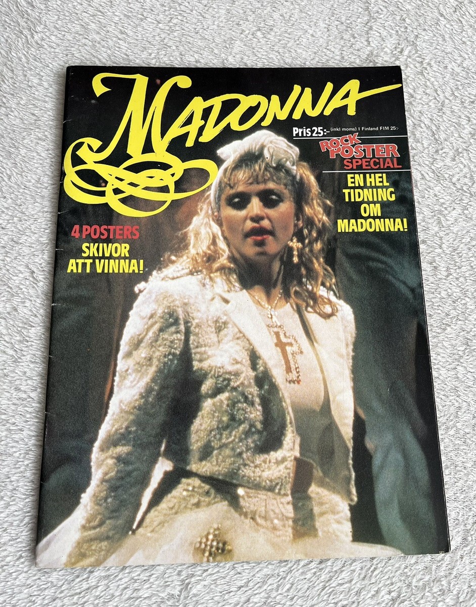 MADONNA 1985 Swedish Poster Music Special Magazine 1980s Vintage