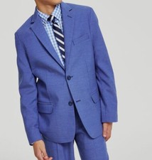 Tommy Hilfiger Big Boys Blue Textured and Stretch Suit Jacket Size 14