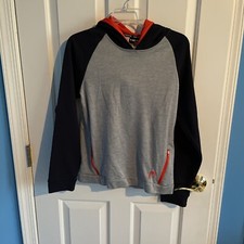Boys Youth Size 14/16 Head Long Sleeve Hooded Sweatshirt Gently Used Gray/Blue