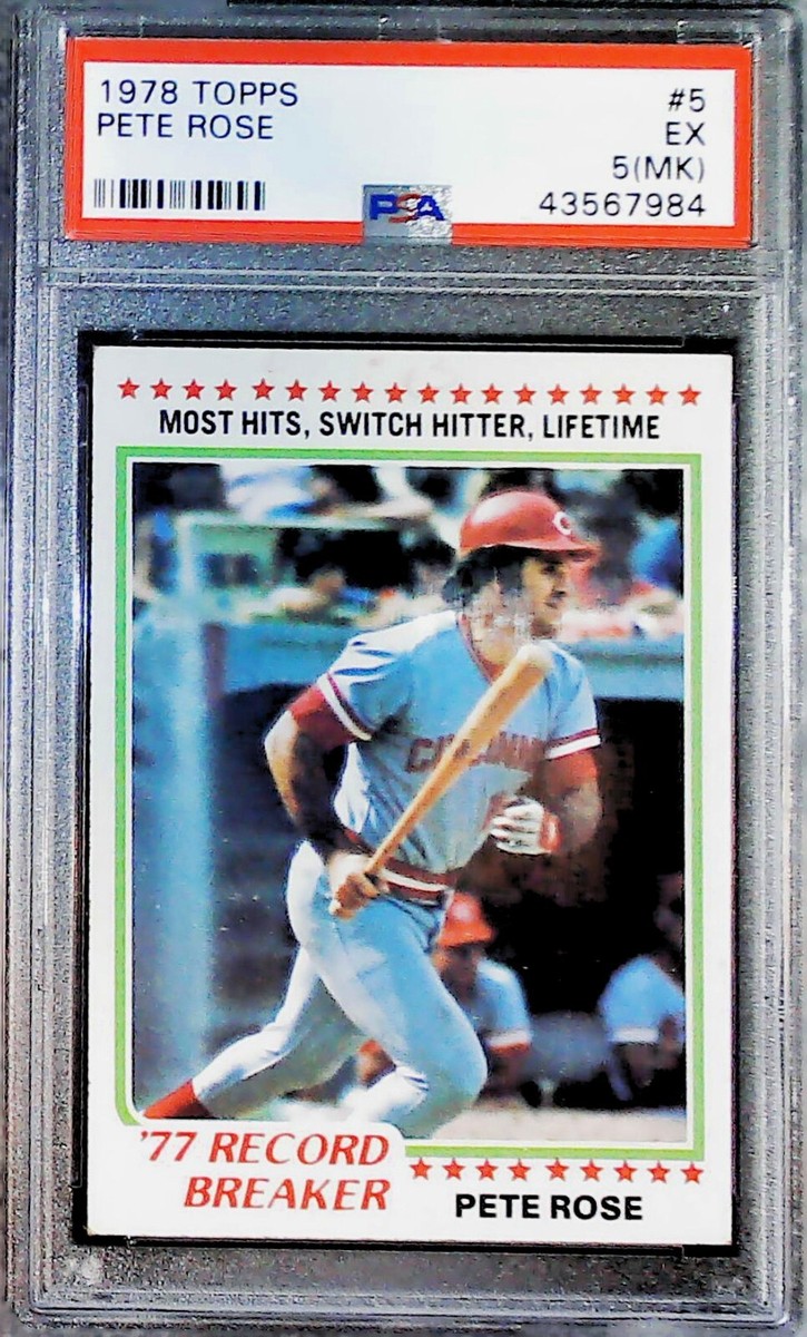 1978 TOPPS #5 PETE ROSE 1977 Record Breaker PSA 5 CINCINNATI REDS