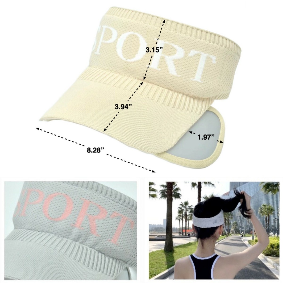 Sun Visor Golf Cap Side Retractable Brim Stretchy Wide Brim 