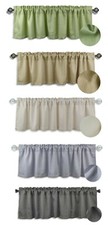 Aiking Home 2-Panels Brushed Rod Pocket Window Valances, 56"W x 16"L each panel