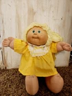 Cabbage Patch Kids Girl Doll 1978- 1982 Green Eyes Blonde Hair 15" VTG