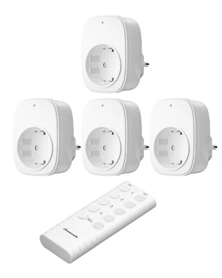 DEWENWILS Funksteckdose mit Fernbedienung, Plug-In Ein/Aus Steckdosen-Set 1V4