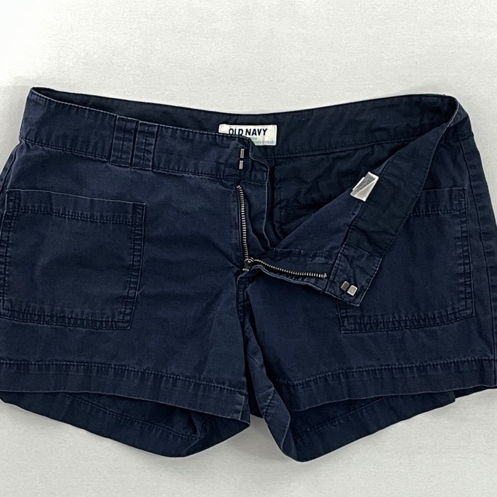Old Navy Womens Booty Mini Short Shorts Blue Pockets Dark Wash Low