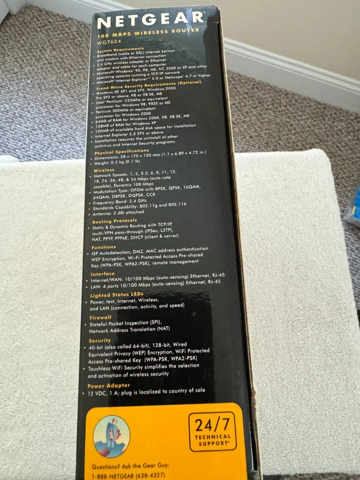 Netgear - WGT624 V3 - USED IN ORIGINAL BOX WITH CD/INSTRUCTIONS/POWER CABLE!!! - Image 4 of 4