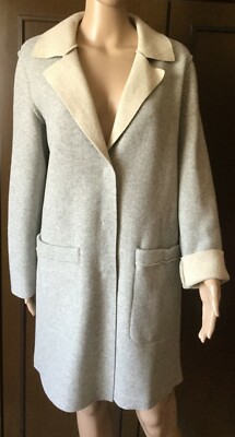 Doppelseitiger Jerseymantel Max&Co. Damen, grau - beige, Gr. L Wendecappotto