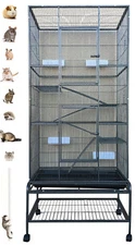 X-Large 5-Floor Critter Chew-Proof Cage For Ferret Chinchilla Rat Mice Squirrel